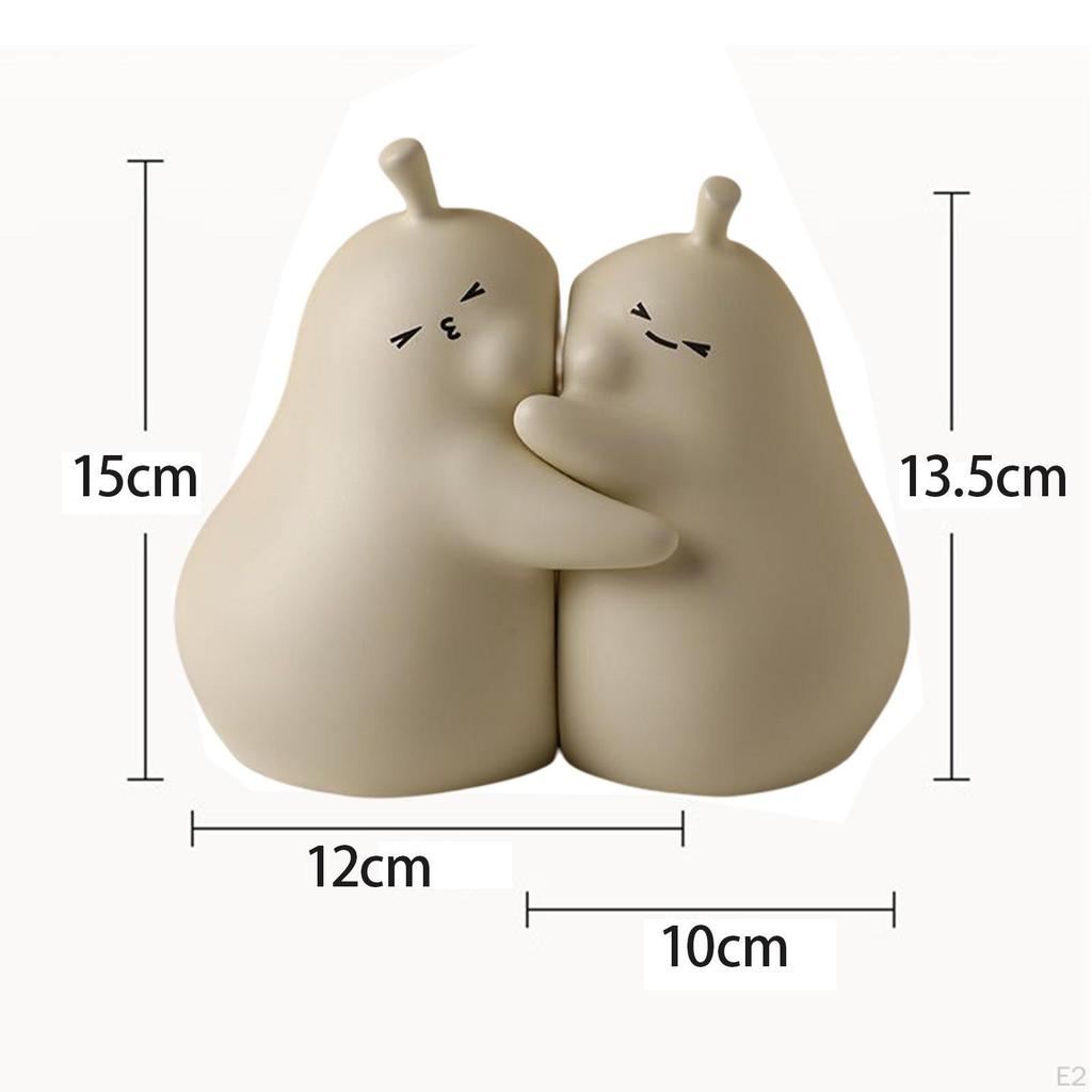 Hugging Pear Book Stand Ceramic Bookend Fine Workmanship Statue Ornament Simulation Artwork Home