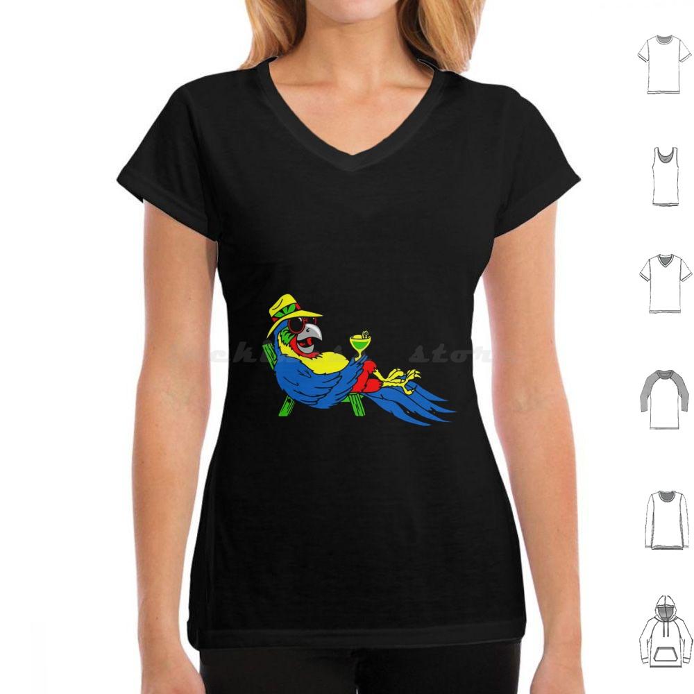 T-shirt Parrot Nyelonjor 6xl Coton Cool Jimmy Buffett Plage Parrothead Margaritaville Buffett Perroquet Surf Pirate