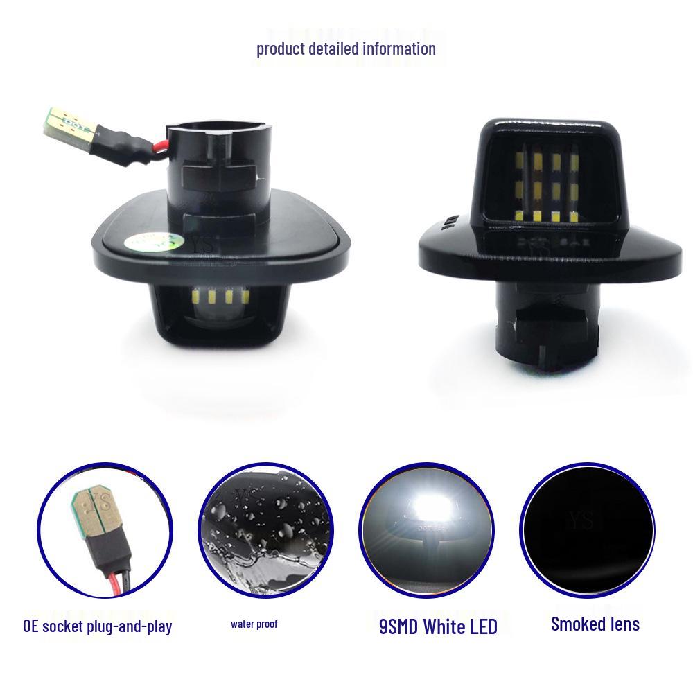 Pair of Black LED License Plate Lights for Chevrolet '88-'00 C1500 K1500 Silverado Tahoe