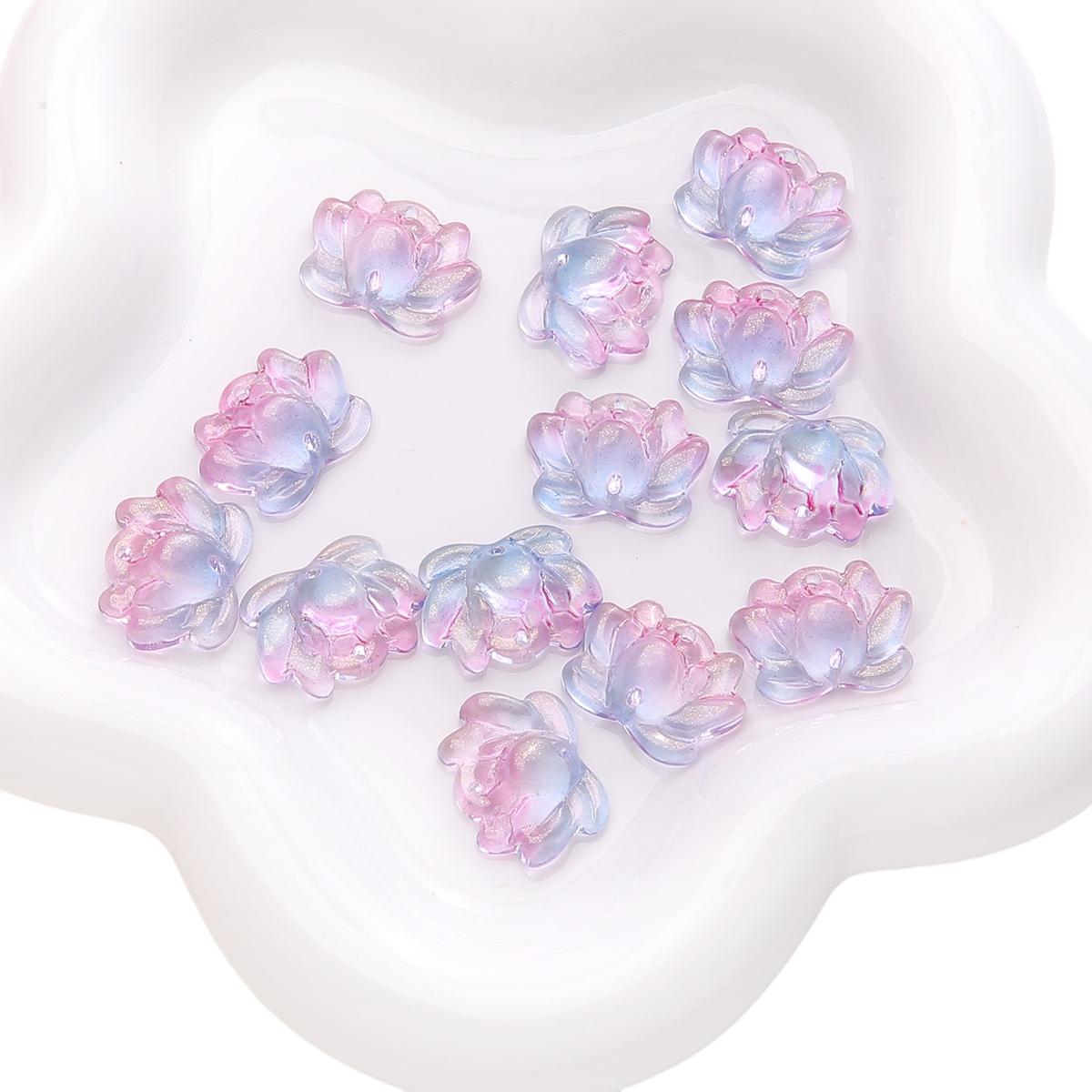 

21x16 мм 5 шт./пакет Стеклянные бусины лотоса с двойным отверстием DIY браслет ожерелье серьги ювелирные изделия аксессуары 21x16mm 5pcs/bag