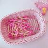 100 Pcs/Pack New Pink Disposable Cotton Swab Double Head Ear Clean Clean Wooden Sticks Cotton Swab Sticks Home