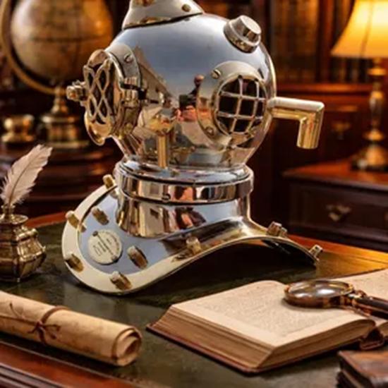 Diving Helmet Divers Helmet  Nautical Marine Decor Brass Finish Collectible Gift
