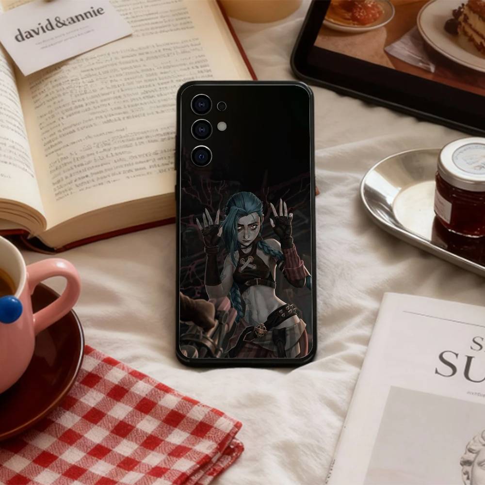 F-Fashion J-JiNxES G-Game Cool Phone Case For Samsung S 25,24,23,22,30,21,10,9,Ultra,Plus,Lite,FE,4,5 G Soft Black Case