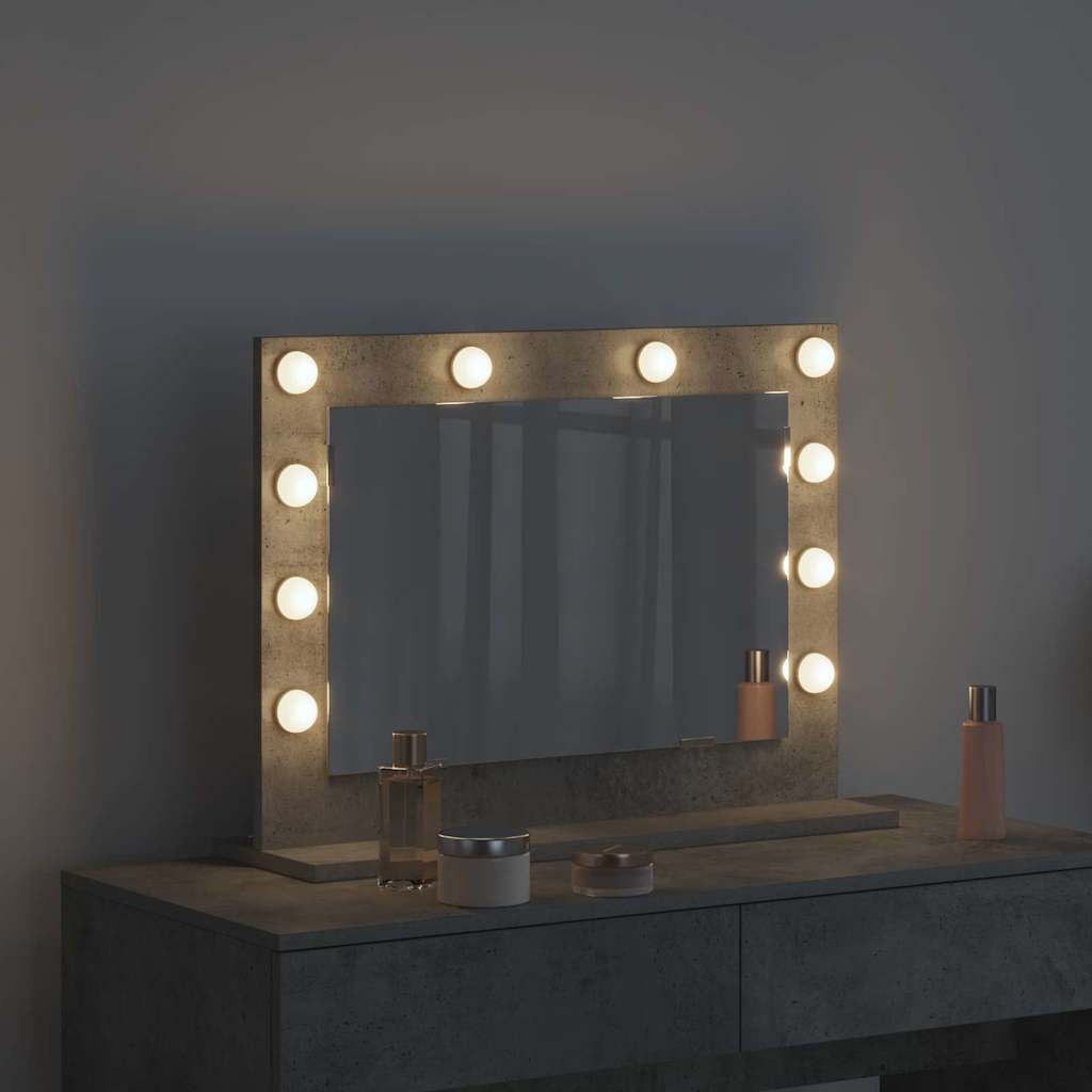 Bathroom Mirror Right Angled Concrete Grey 60 x 45 x 18 cm