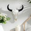 Halloween Kuhschädel Dekoration, Longhorn Kuhschädel Kopf Ornament, Wandbehang Tier Wildtier Skulptur für Zuhause Halloween Dekoration