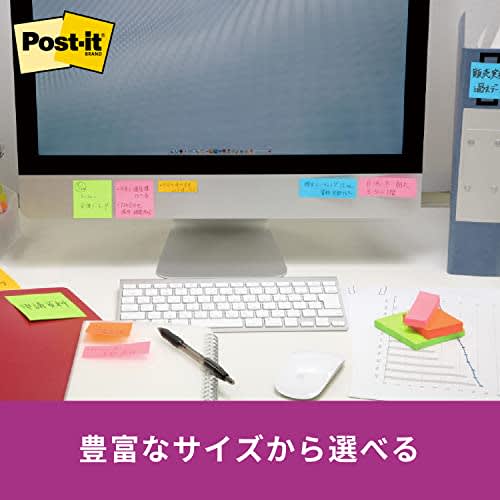 Post-It Notes Strong Adhesive Notes Neon Color 75 x 100 mm 90 Sheets x 5 Books 657-5SSAN