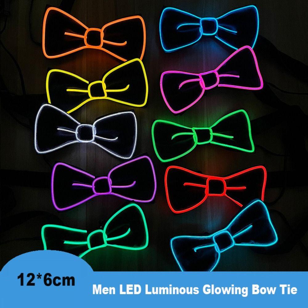 10 Colors Luminous Colored Ties EL Wire Stage Prop Clothing  Party Halloween Christmas