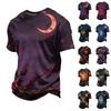 Men's Halloween Print T-Shirt, Short Sleeve Neck Tee for Halloween Celebrations