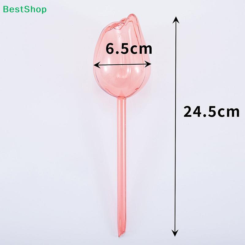 Pink Tulip Shaped Plant Self-Watering Stakes, Clear Plastic Automatic Watering Globes for Indoor & Outdoor Potted Plants