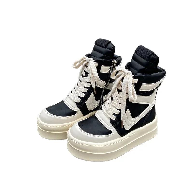 Fashion Luxury Trainers Casual Shoes Men High Top Brown Suede Genuine Leather Women Flat Geobasket Ro Lace Up Sneakers Zip Ankle Boots