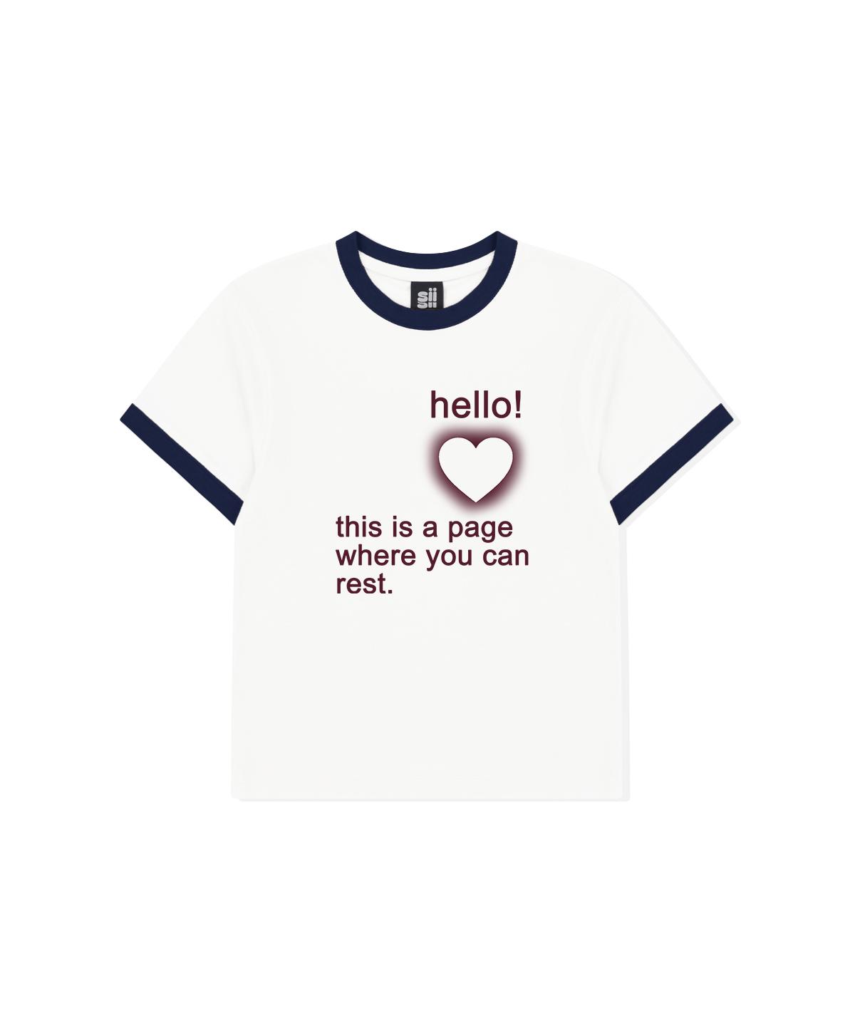 Page Cc You Can Rest Printed Ringer Short Sleeve T-Shirt Navy M