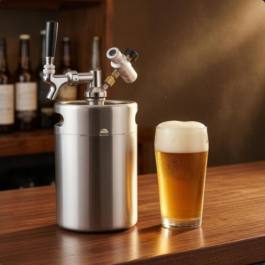 Stainless Steel Mini Keg Beverage Dispenser Easy to Clean Refreshment
