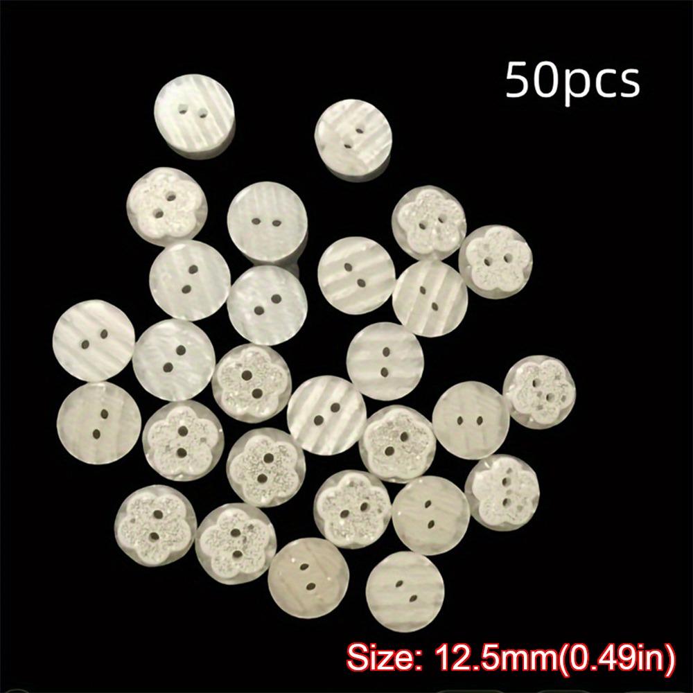

50pcs Two Holes Sewing Buttons Flower Pattern Round Shape Flower Design Buttons Resin Material Decorative Buttons Scrapbooking