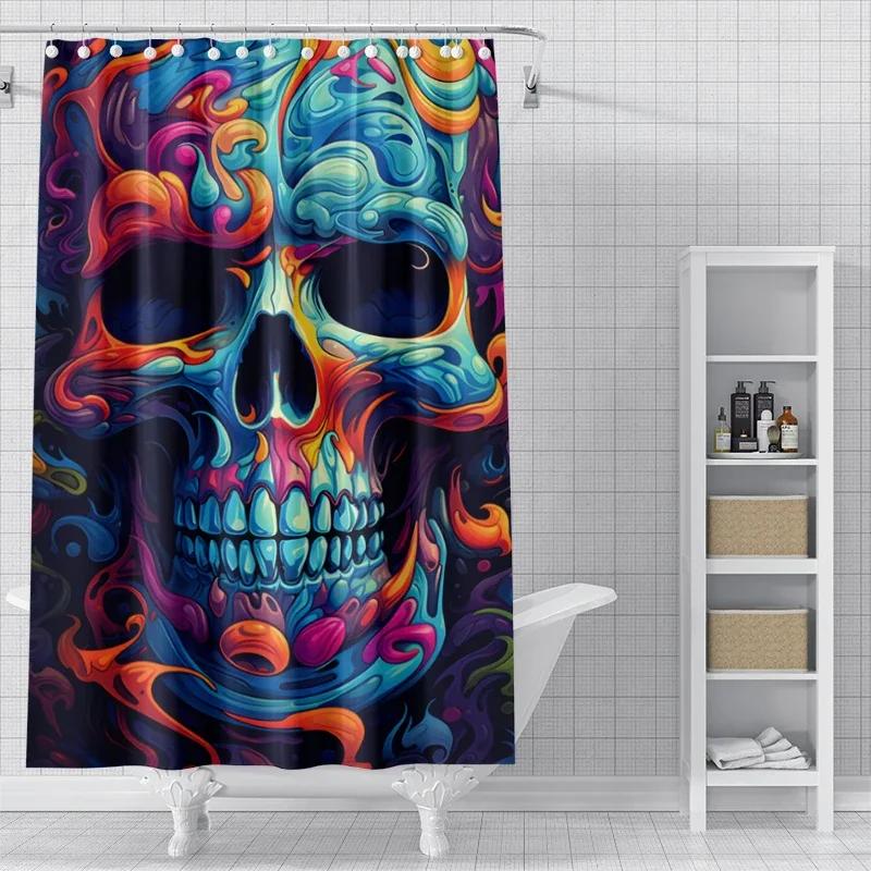 Home shower curtains for bathroom waterproof fabric Modern Nordic style Living Room curtain Halloween Autumn Pumpkin decoration