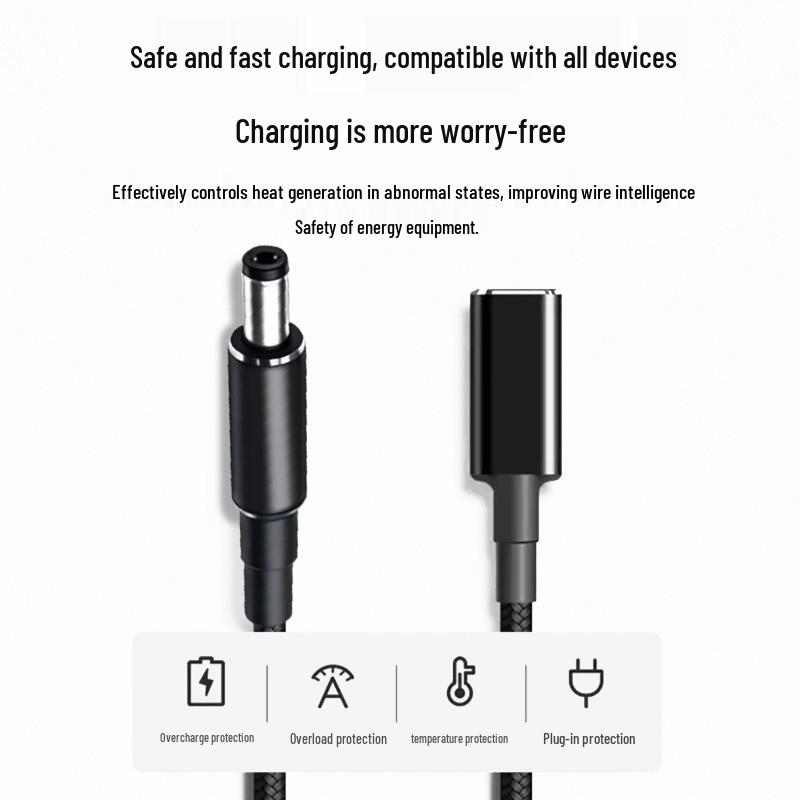100W PD Fast Charging Cable USB-C to DC 5.5mm Adapter for Universal Laptops