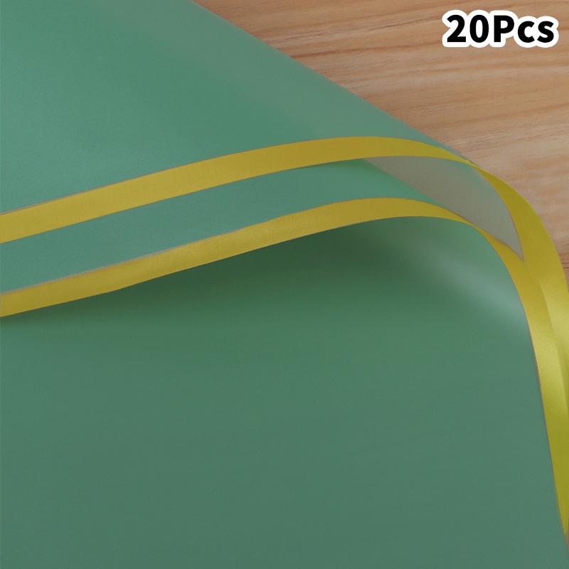 20 Stück Bunte Blumenwickler Goldener Rand DIY Geschenkstrauß Verpackungspapier Blume Wasserdicht Blume Dekoration