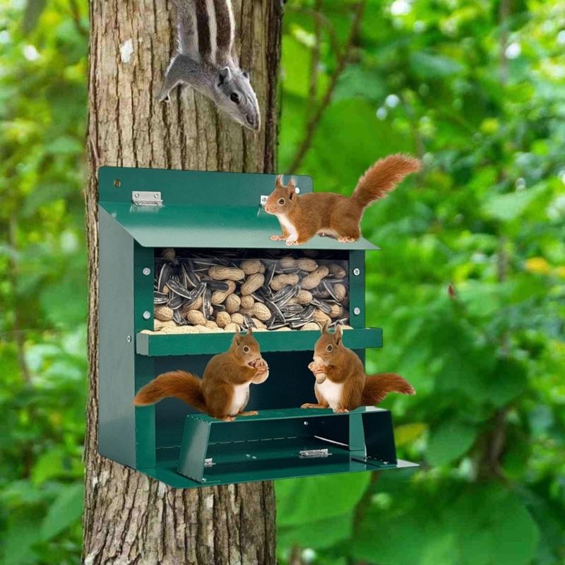Spazioso Visibile Cibo per Piccoli Animali Proprietario Realizzato in Acciaio Robusto Per Posizionamento su Terrazza e Prato