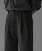 Baulopeulodeogteu Double-Pleat Cotton Wide Pants [Charcoal]