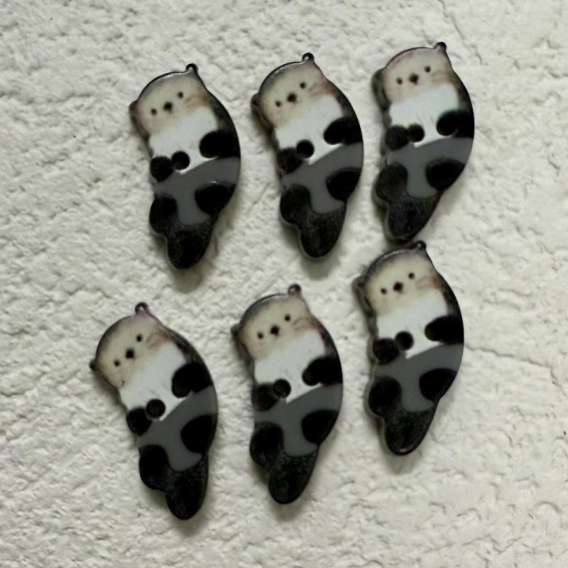 10Pcs Cute Cat Buttons 12mm Small Kitten Head White Resin 2-hole Buttons Clothing Accessories