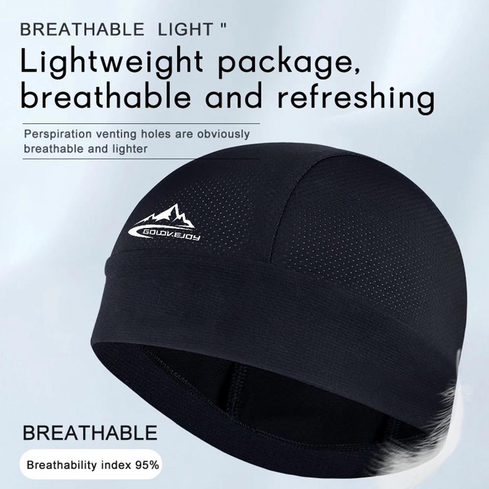 Summer Cycling Skull Cap For Men Motorcycle Under Helmet Liner Hat Sweat-Wicking Quick Dry Breathable Sports Cooling Beanie Cap