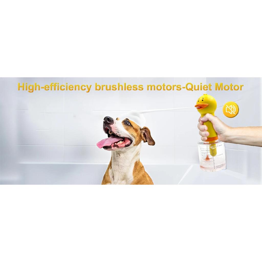 Yellow Duck Electric Foam Machine ,Handhold Automatic Soap Dispenser Foam Machine Launcher For Cat & Dog Bathing Pet Accessories