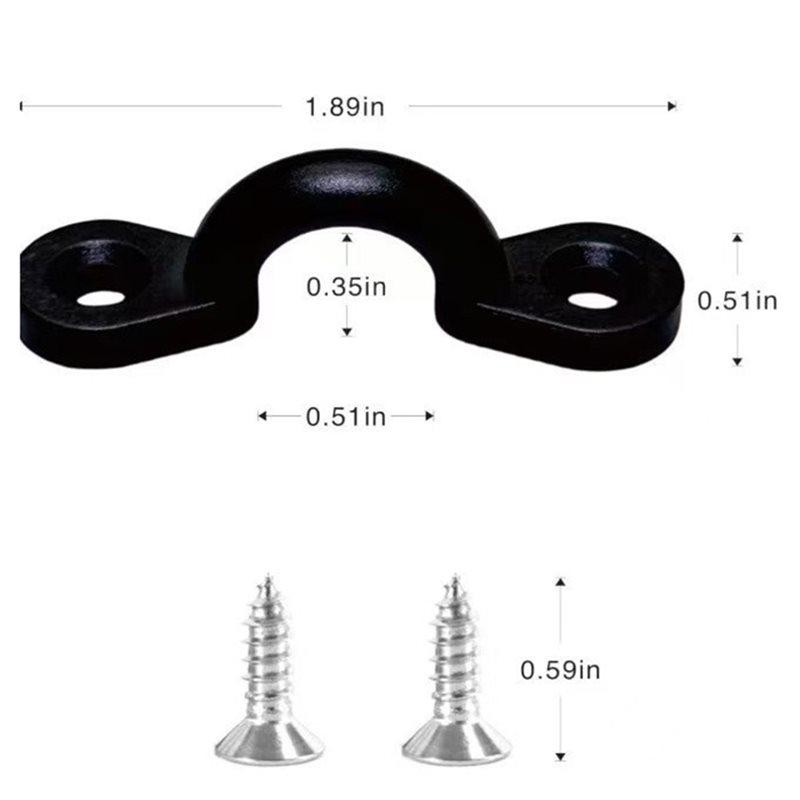 Nylon Kayak Deck Pad Eye Anchor Points Tie Down Loops with Mounting Screws, Hardware Fittings for Canoe Inflatable Boat