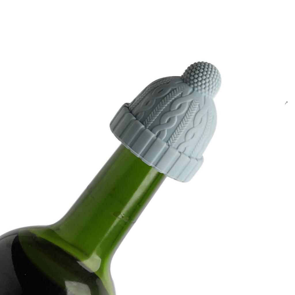 Dzianinowa Czapka Beanie Kształt Korek do Wina Silikonowy Zatyczka do Wina Utrzymująca Świeżość Konserwator Wielokrotnego Użytku do Piwa