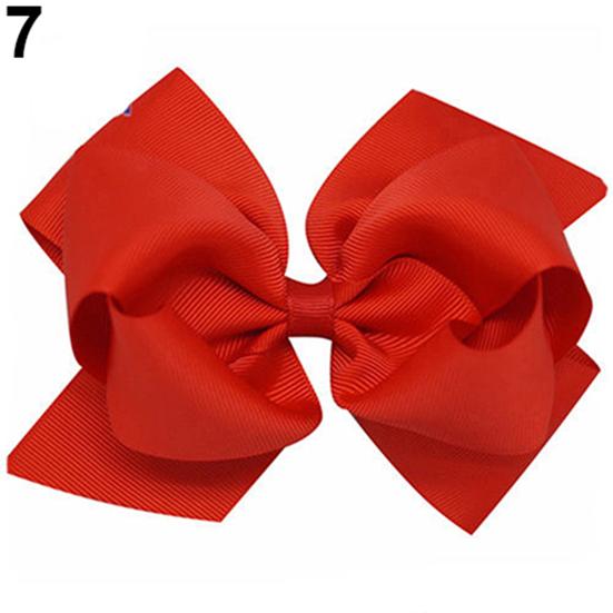 1Pc Girls Large Double Layers Hairbow Hair Bow Grosgrain Ribbon Clip Hairpin