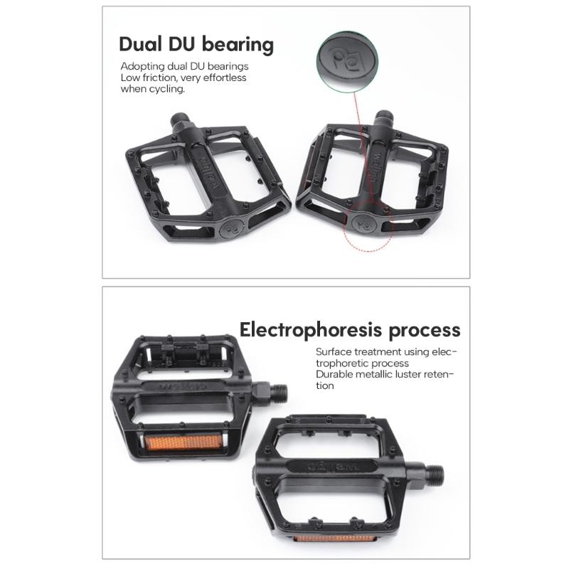 Sealed Bearing 9/16'' Thread Alloy Mountain Bike Pedals Lightweight Bike Pedals