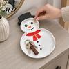 Christmas Snowman Serving Tray Tray, Holiday Party Decorative 3D Festive Snack Container Printed Platter Dish for Snacks, Candies, Goodies,