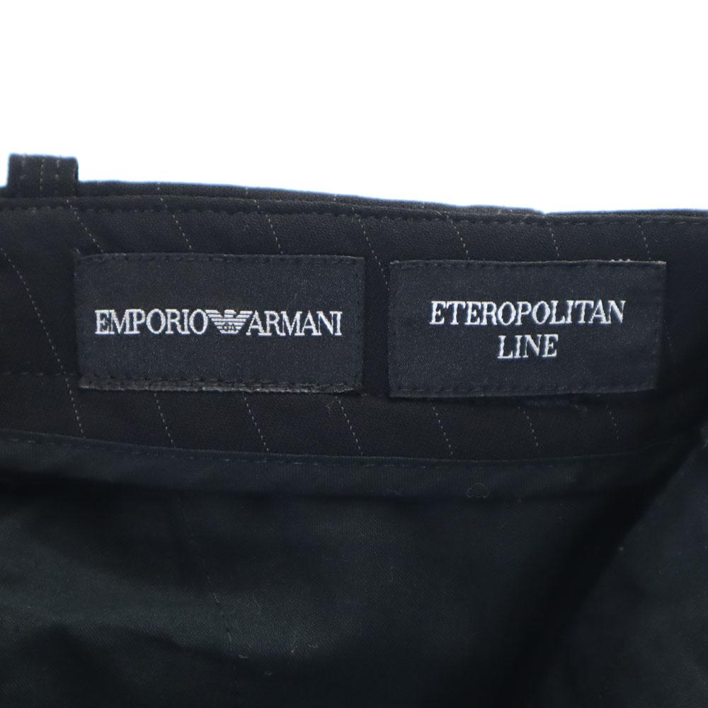 Emporio Armani Striped Pattern Slacks pants 54 Black series Men's Used