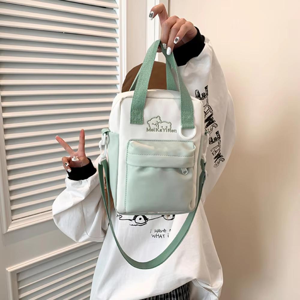Y2K Cute Cartoon Cat Ita Crossbody Bag Mini Women Casual Shoulder Bags Kawaii Girls Transparent Pocket DIY Display Nylon Handbag