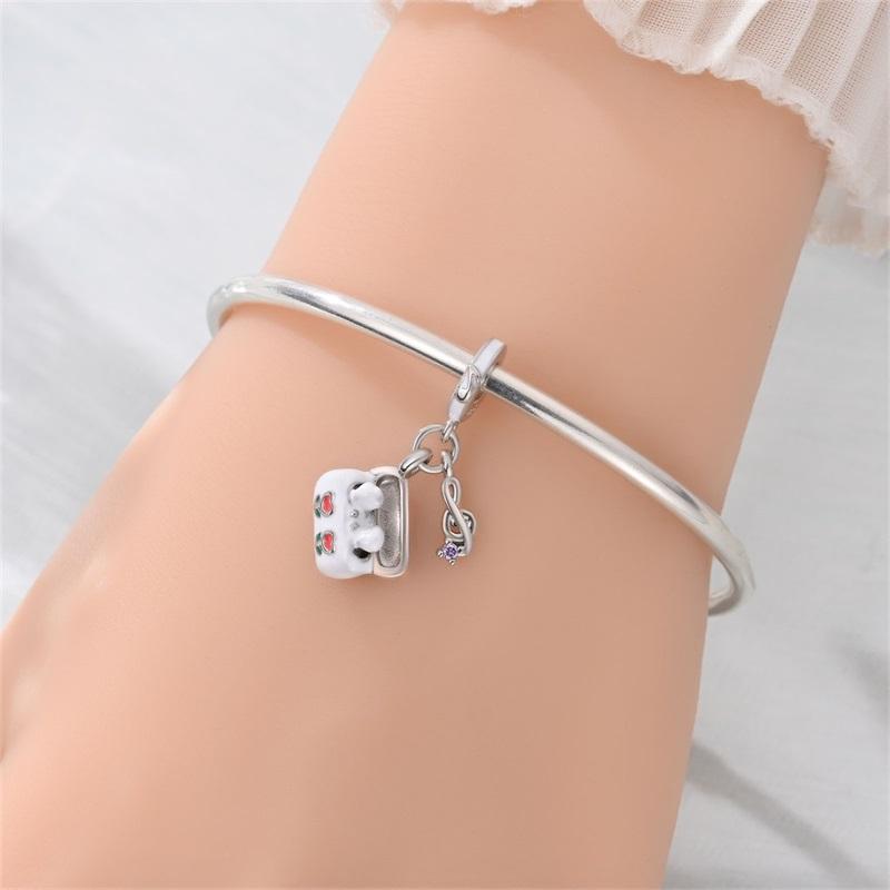 New Copper Charms Beads Pendant Heartbeat Headphones Beads Fit Original Bracelet Charms For Women Jewelry Gifts