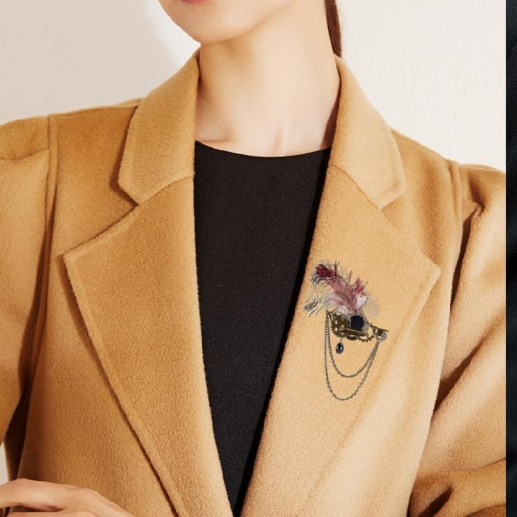 Steampunk Gear Brooch Lapel Pin with Chain Gothic Vintage Elegant Jewelry Badges