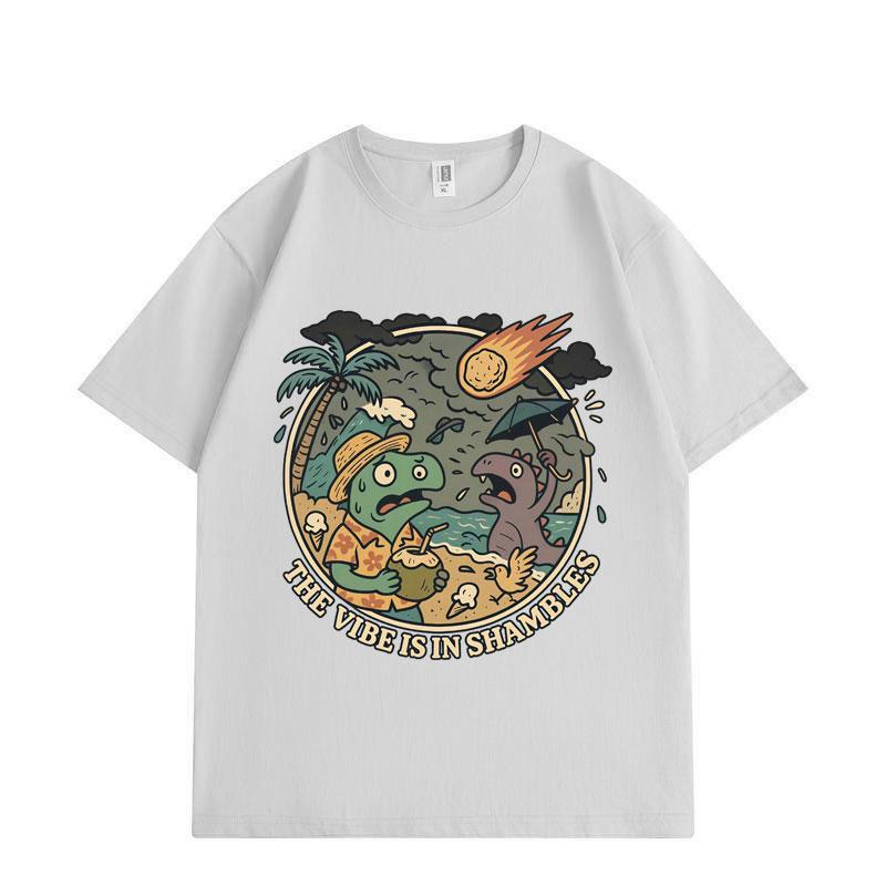 The Vibes Are in Shambles Funny Meme T-shirt Men Women Fashion Vintage Short Sleeve T-shirts Summer Cotton T Shirt