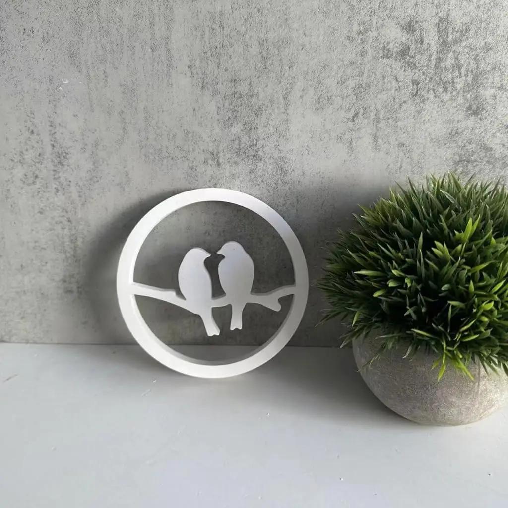 Cazstyk Flower Wreath Silicones Molds For Epoxy Resin, Bird Wreath Resins Molds For Making Gypsum Decorations Art Craft