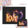 DIY Diamond Painting Love Heart Fire Flames Cross Stitch Kit Mosaic Art Diamond Painting Full Circle Diamond Home Decoration