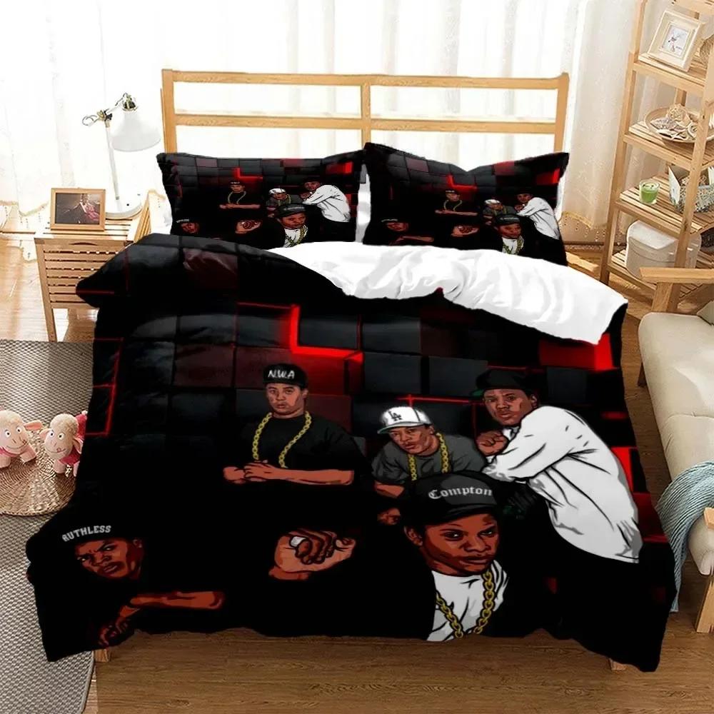 Hip Hop Rapper Bedding Set Printed With Pillowcase Duvet Cover Soft Queen King Size Bedclothes Home Personal Style