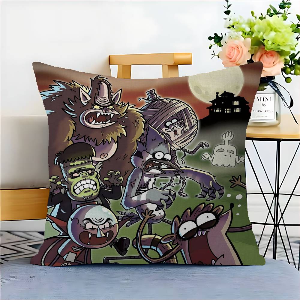 Cartoon R-Regular Show Cushion Cover Inches Farmhouse Decor Home Throw Pillow Covers For Couch Decorations