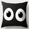 4pcs Set, Sofa Pillowcase, Black Background Expression Pillowcase, 17.7" * 17.7", Single-Sided Print, Home Decoration, Sofa Wais