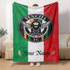 Name Custom Venezia FC Print Flannel Blanket High Quality Warm Comfortable Cover for All Seasons Perfect for Gifts Home Decor