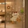 Creative Gift for Dog Lovers Cute Christmas Static Window Stickers, Waterproof PVC Holiday Decals Home Festive Glass Decorations Store Glass,