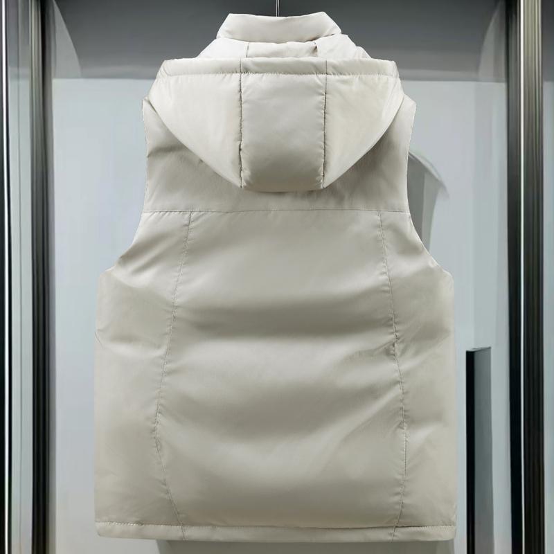 Fashion Men's Warm Vest Winter Sleeveless Jackets Hooded Plus Size Thick Man Man Coat