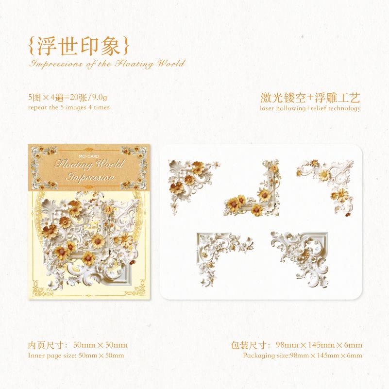 1pack/20pcs Vintage Corner Stickers, Retro Decor for Scrapbook, Journal & Photo Album
