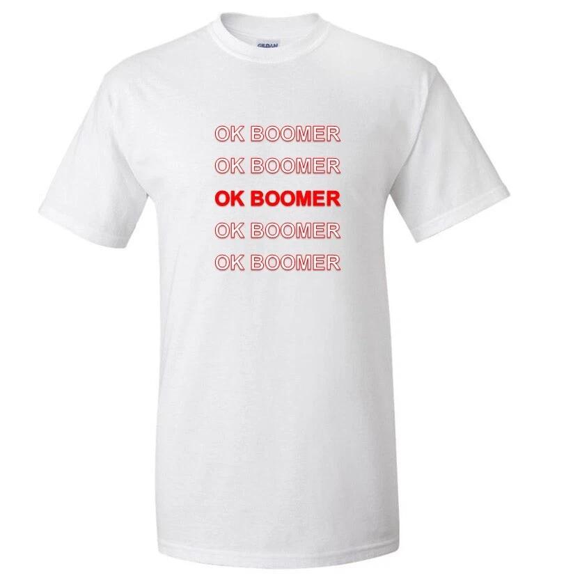 OK Boomer Funny Millennial okay Baby Generation Red White Tee Shirt 4XL