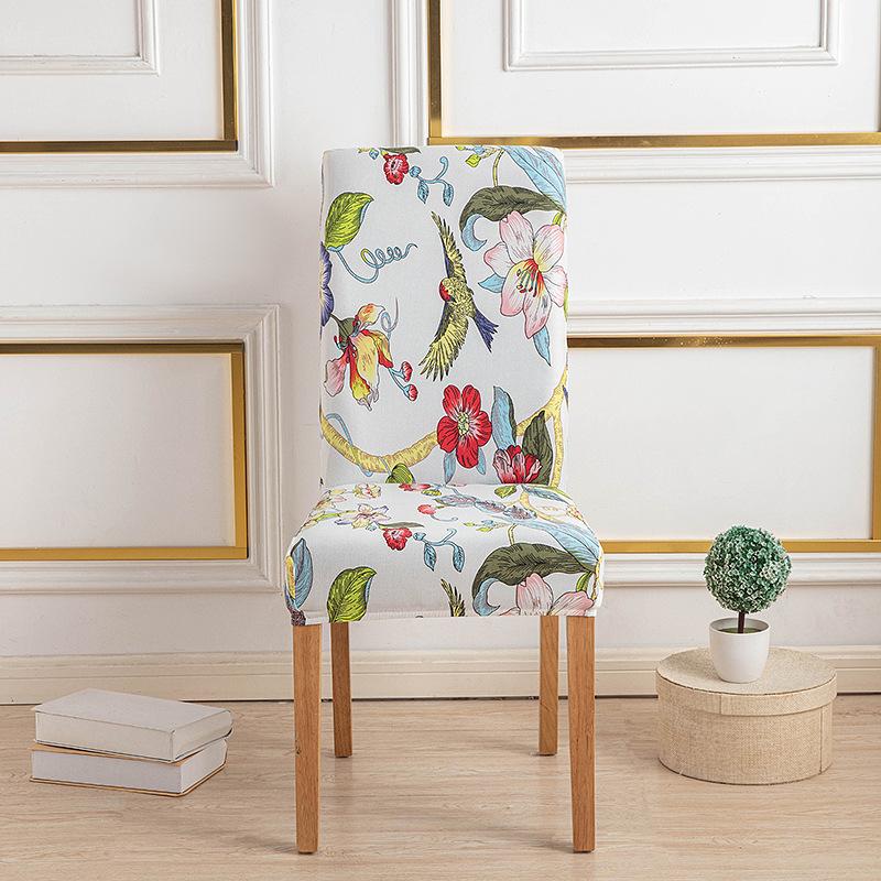 Printed Christmas Day Elastic Chair Cover Household One-Piece Half-Pack Stool Cover Hotel Dining Table Chair Cover