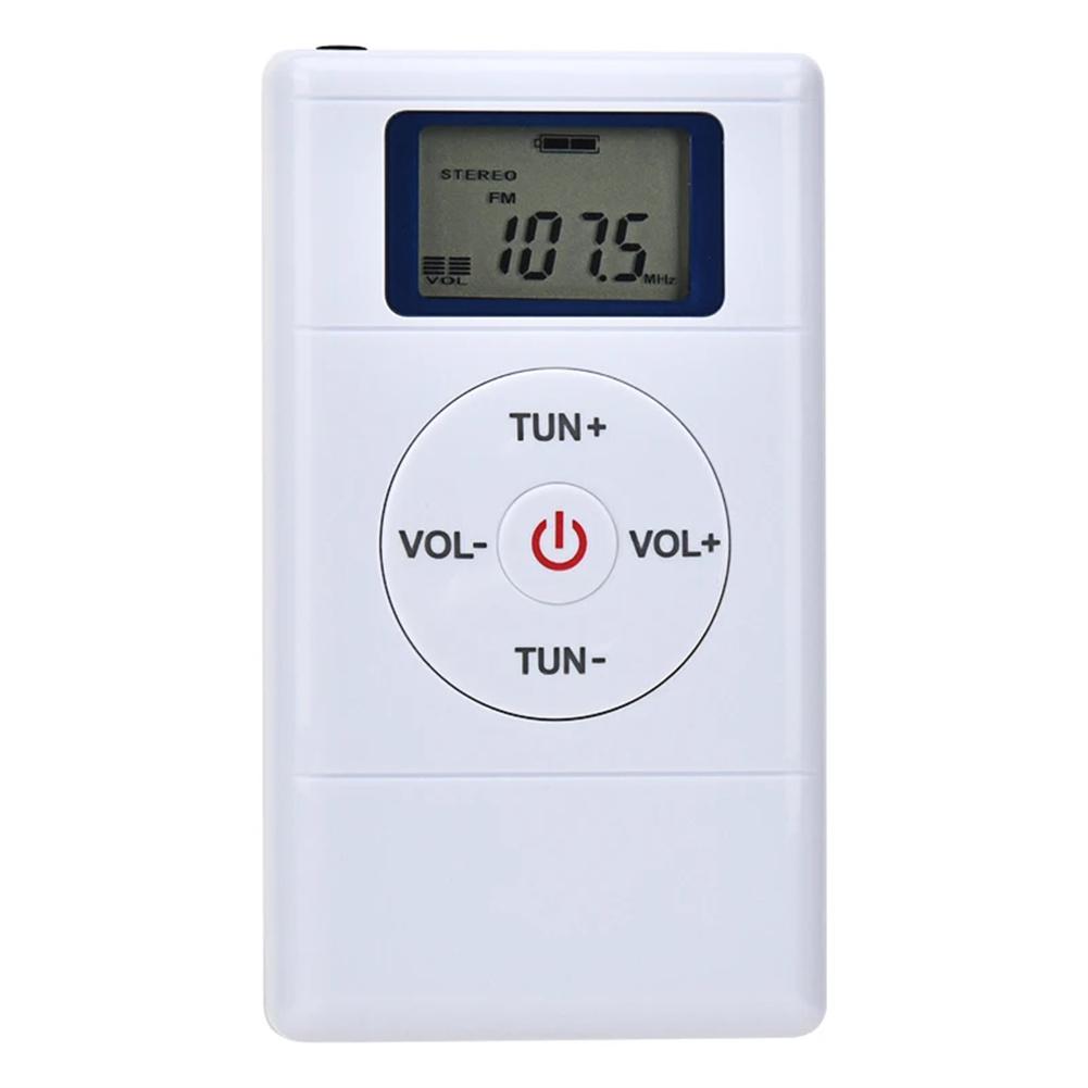 Portable FM Radio With Wristband 3.5MM Earphones Battery Operated Radios 60-108Mhz DSP Digital Tuning Radio For Senior Outdoor