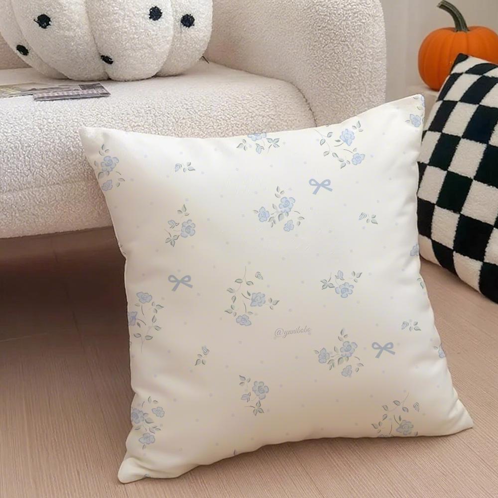 Classic Elegant Flowers With Artistic Cushion Cover Linen Pillow Case Soft Breathable Protective Couch Room Decoration