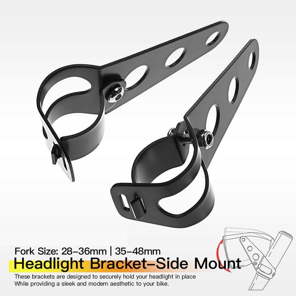 Professional Motorcycle Headlight Mounting Clamp Steel Construction Universal Front Fork Bracket Heavy Duty Holder for 35mm-48mm