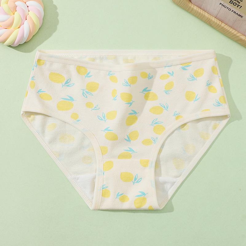 Women's Mid-Waist Japanese Style Strawberry Cotton Underwear - Breathable and Comfortable